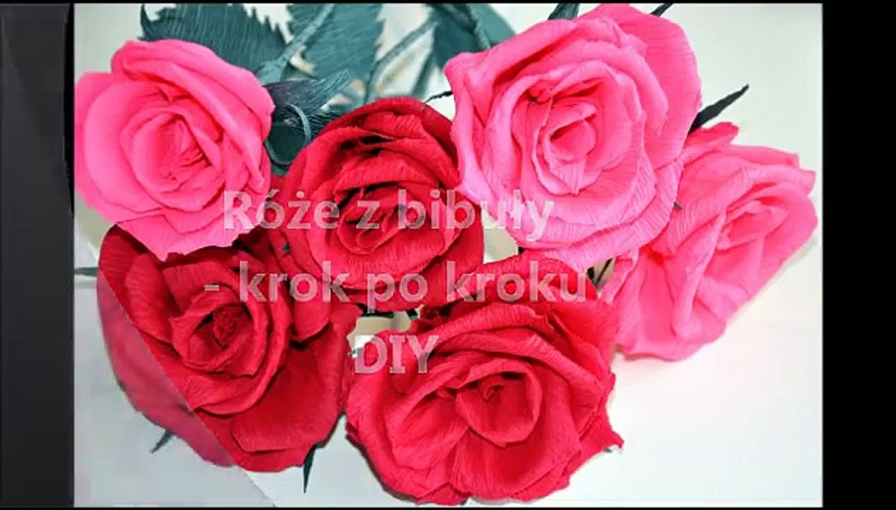 Róża z bibuły krok po kroku # Kwiaty z bibuły # Crepe paper rose DIY
