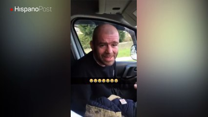 Este borracho casi rompe el parabrisas de vehículo