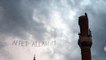 Diyarbakır'da Sümer Cami minaresine yıldırım düşme anı