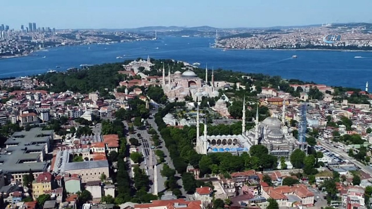 Sultanahmet Camii'nde dev restorasyon havadan görüntülendi