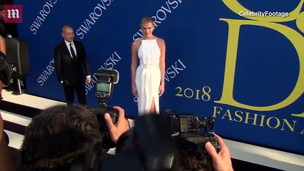 Karlie Kloss is a vision in white arriving at the 2018 CFDAs