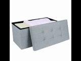 [- SONGMICS Fire Safety Linen Fabric Folding Storage Ottoman Footstool Versatile Space-saving Light