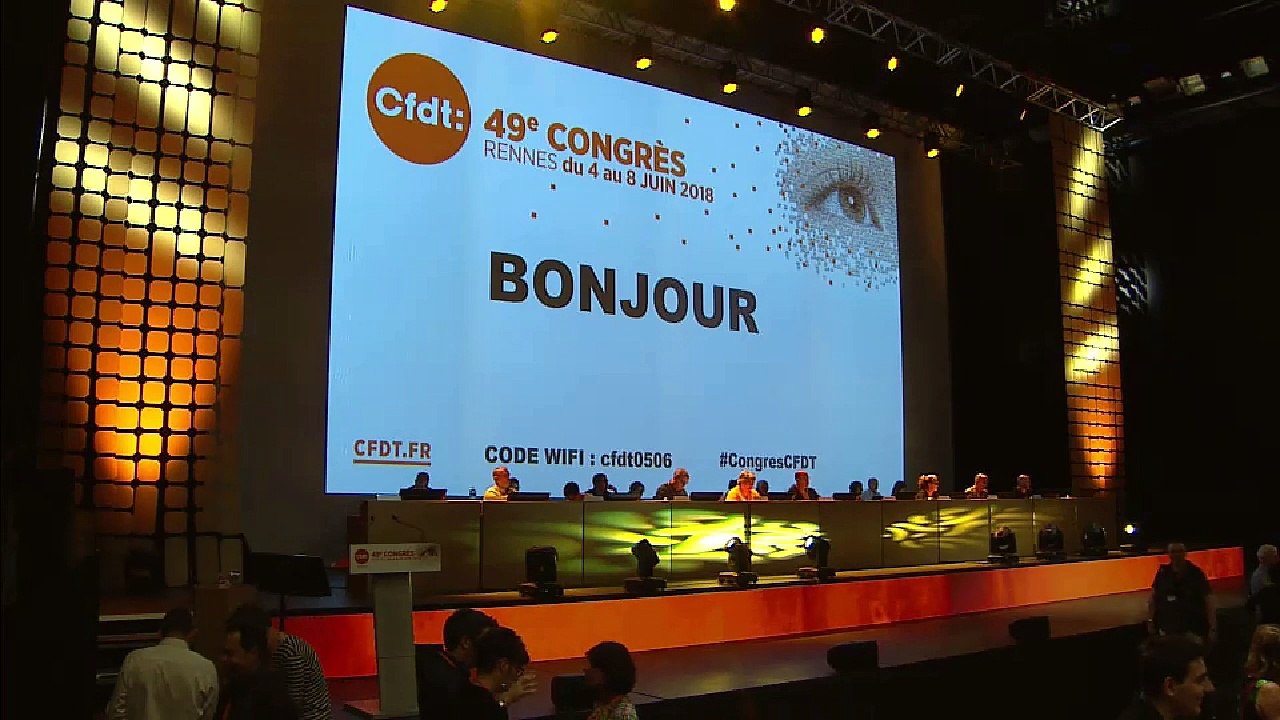 49è Congrès CFDT - Mardi 5 juin : 8h30/10h30