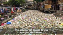 Manila waterway choked with plastic