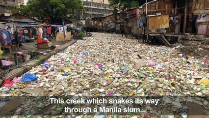 Manila waterway choked with plastic