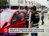 Presunto vendedor de drogas fue capturado tras estrellar su auto en Miraflores