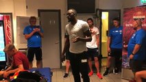 Usain Bolt antes de debutar como futbolista