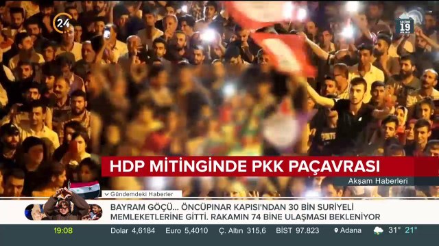 PKK paçavralarıyla miting