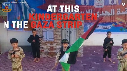 Gaza Kindergarten Graduation Shows Kids in Military Garb 'Taking Hostage' and 'Killing Soldier'