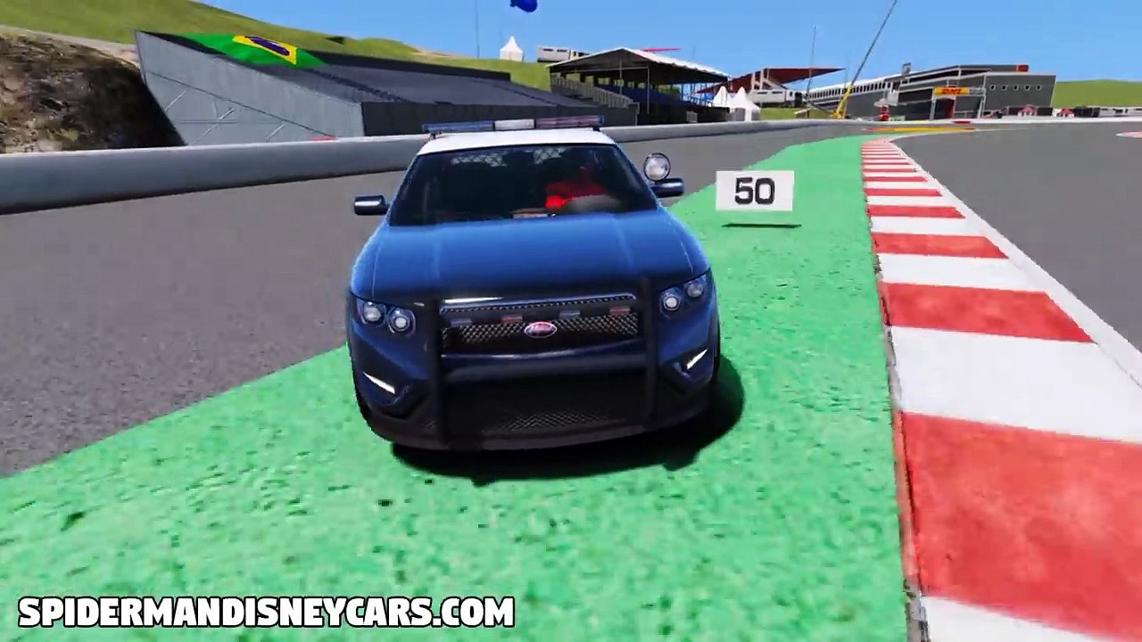 Spiderman Disney Cars Iluminando Mcqueen & HULK Repair Police Car