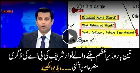 Here is former PM Nawaz Sharif's B.A. degree