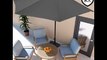 [- Deuba Semi-Round Garden Sun Parasol Patio Wall Umbrella Shade 3m UV Protection 40 Half Parasol w