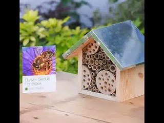 [- Bee Hotel & Flower Seeds for Bees by Plant Theatre - Excellent Gift Idea  -]