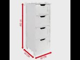 [- Home Discount Bathroom 4 Drawer Floor Standing Cabinet Unit Storage Wood, White  -]
