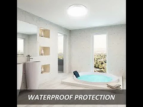 [- Ustellar 12W Waterproof LED Ceiling Lights, 100W Incandescent Bulbs Equivalent, 27.5cm/11in Ceil