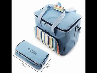 [- Greenfield Collection Sky Blue 30 Litre Foldable Family Cool Bag  -]
