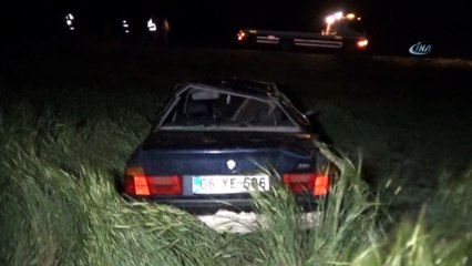 Virajı alamayan otomobil, ekin ekili tarlaya yuvarlandı
