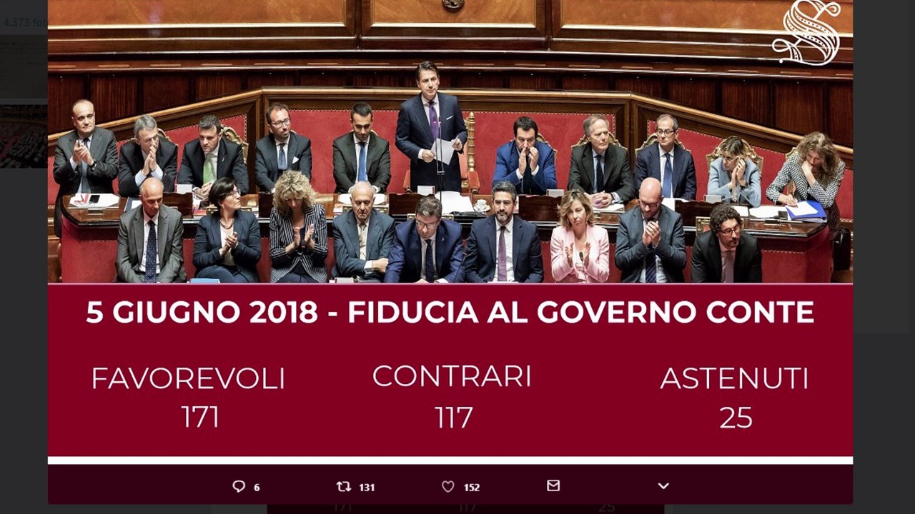El Senado da luz verde al Gobierno de Giuseppe Conte