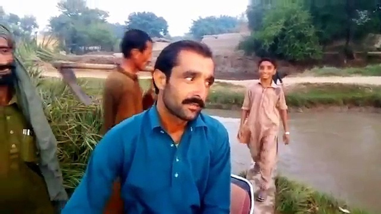Crossing Thin bridge with motor bike from Dhingana canal _ Punjab Village