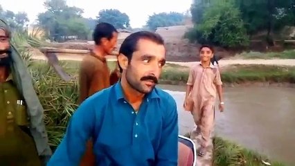 Crossing Thin bridge with motor bike from Dhingana canal _ Punjab Village