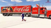 TRUCK COCA COLA with Spiderman Cartoon Cars for Kids & Nursery Rhymes Songs for Children , Tv series hd videos season 2018