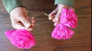 How To Make Round Tissue Paper Flower - DIY Paper Craft ( 480 X 854 )