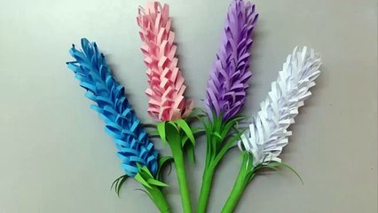 Download Video: How to make lavender paper flower _ Easy origami flowers for beginners making _ DIY-Paper Crafts ( 360 X 640 )