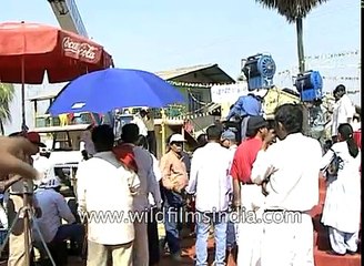 Ajay Devgan  Amitabh Bachchan  Aishwarya Rai on Hindustan Ki Kasam sets in Mumbai