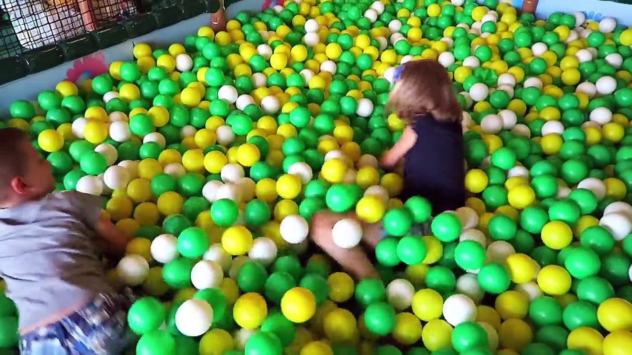 Fun Playground with BALLS, Indoor Play Place for kids with slides, trampoline and lots of balls.