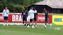 Los madridistas, protagonistas del entrenamiento de Brasil