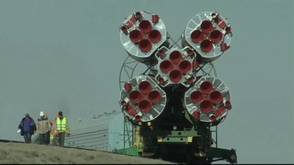 Soyuz MS-09 Rolls to Launch Pad in Kazachstan
