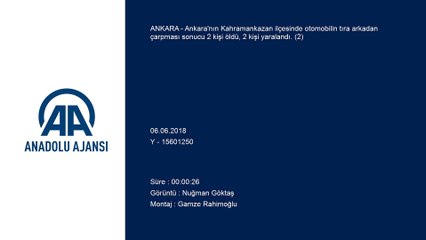 Otomobil tıra çarptı: 2 ölü, 2 yaralı (2) - ANKARA