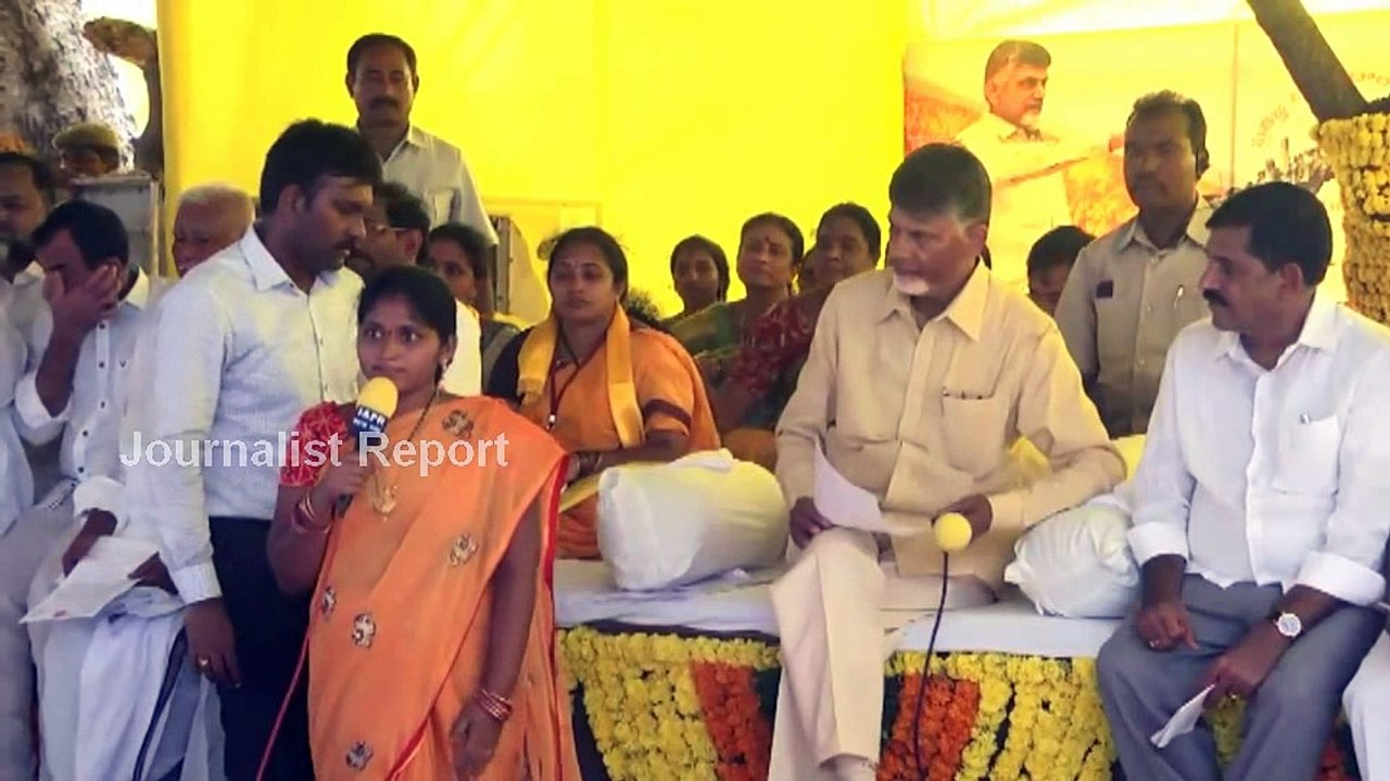 Women speech on CM Chandrababu Naidu Govt at Nava Nirmana Dheeksha
