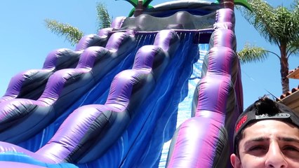*WORLD RECORD* BIGGEST BACKYARD WATER SLIDE EVER!!