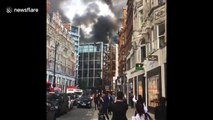 Firefighters tackle huge blaze at luxury hotel in central London