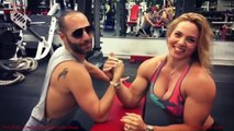 Dana Shemesh - Hot FBB Mixed Arm Wrestling and Biceps Workout.