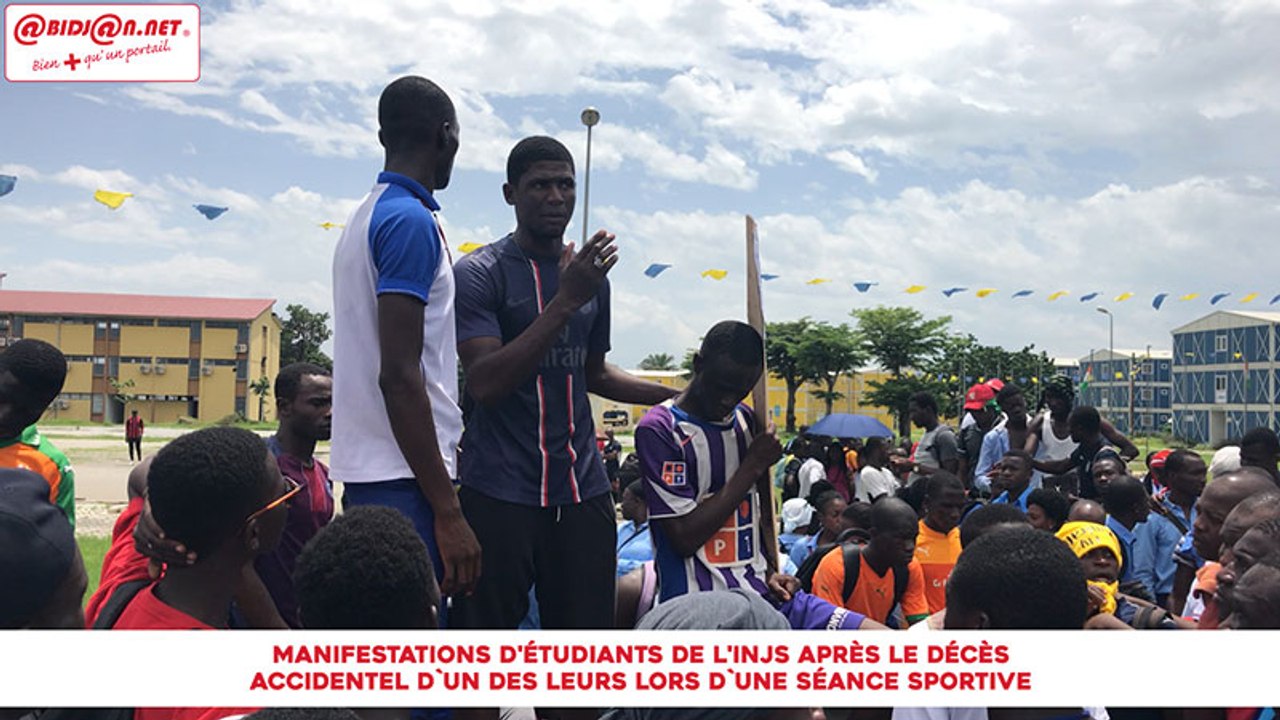 Manifestations d'étudiants de l'INJS après le décès accidentel d`un des leurs lors d`une séance sportive