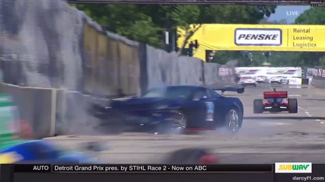 Indycar Detroit 2018 Race 2 Pace Car Strange Crash