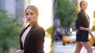 Olivia Culpo flaunts side boob and legs in skimpy black mini dress on New York City streets