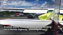 Plane makes emergency landing on highway