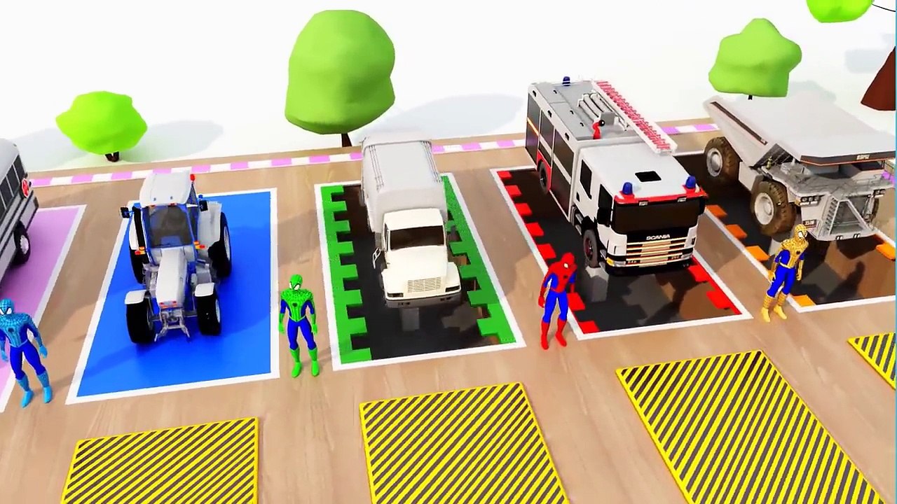 Learn_Colors_with_Spiderman_Lightning_Mcqueen,_Monster_Truck_Wheels,_Spec_Truck,