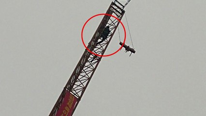 "공사대금 달라" 50대 남성 타워크레인 고공시위 / YTN