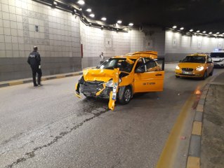 Sürücü Tünele Tersten Girince Kaza Kaçınılmaz Oldu