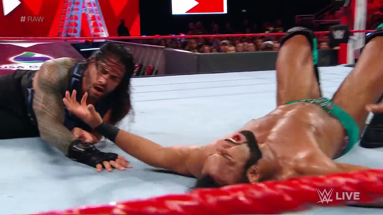 Roman Reigns Seth Rollins Vs Jinder Mahal Elias Raw June 4, 2018