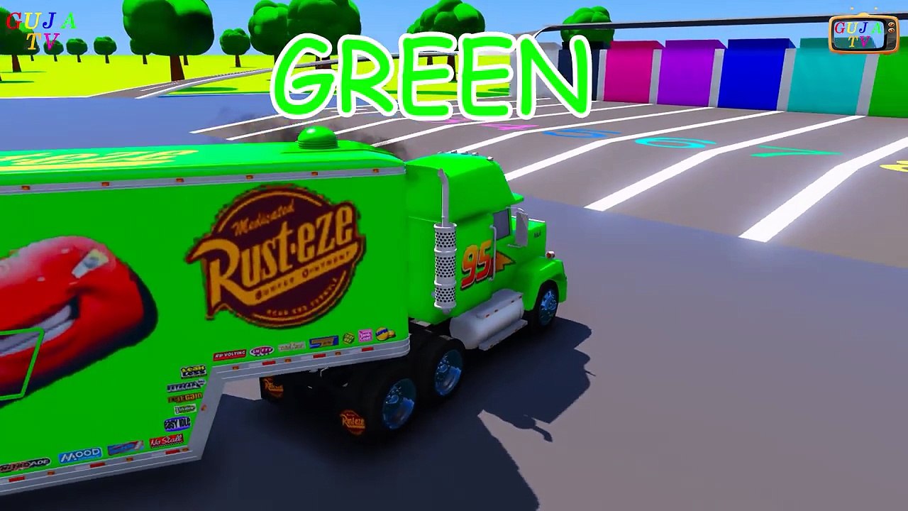 Aprende los colores con Lightning McQueen Cars 3 Soccer Ball Tires Disney Cars Spec Mack Truck Train