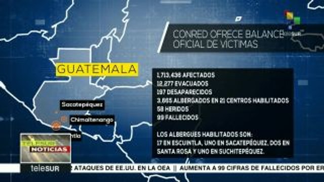 Aumenta a 99 cifra de muertos tras erupción de volcán en Guatemala