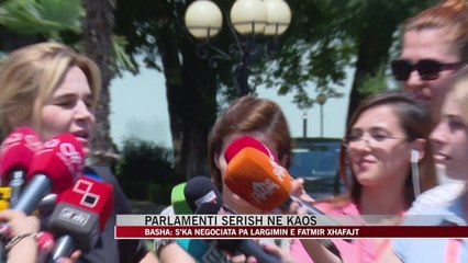 Parlamenti në kaos, Basha: S’ka negociata pa ikjen e Xhafajt - News, Lajme - Vizion Plus