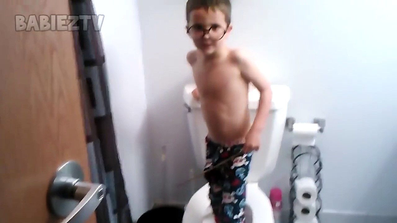 FUNNY KID Flushing Himself Down - Best AFV Kids Videos!_HD
