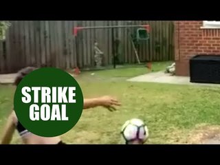 Six-year-old produces an inch-perfect strike in the “top bin”