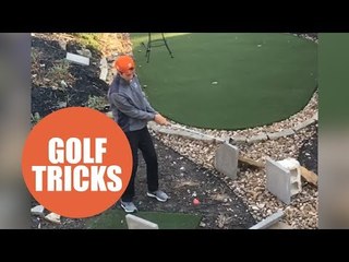 Teenage golf star potted a ridiculously complicated 15-part trick shot